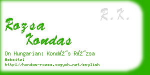 rozsa kondas business card